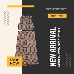Geometric Patterned Brown Skirt
